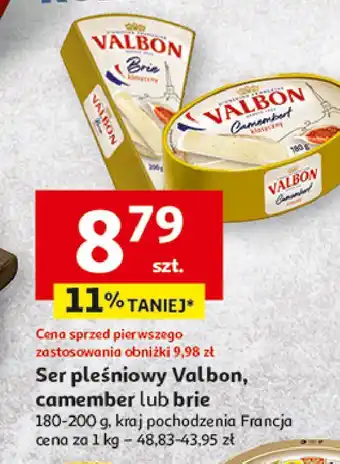 Auchan Ser brie oryginalny Valbon oferta