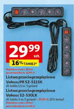 Auchan Listwa zasilająca 52-530lk Vakoss oferta