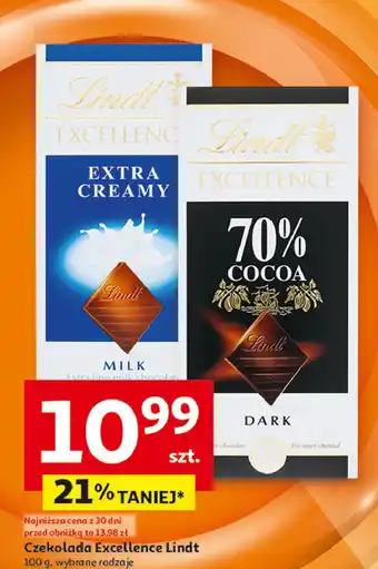 Auchan Czekolada mleczna extra creamy Lindt Excellence oferta