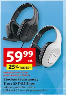 Auchan Słuchawki gamingowe gxt415 czarne Trust oferta