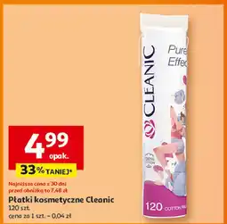 Auchan Płatki kosmetyczne pure effect okrągłe Cleanic oferta