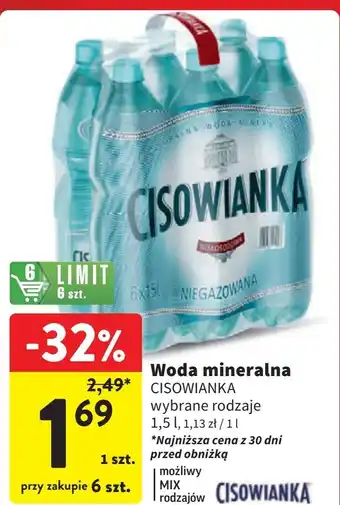 Intermarche Woda niegazowana Cisowianka oferta