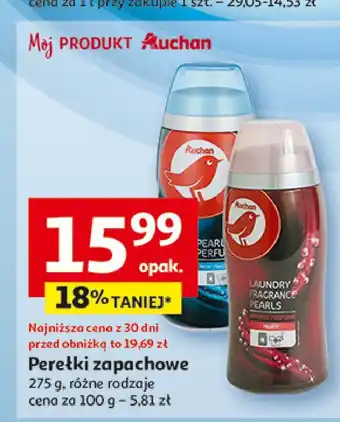 Auchan Perełki zapachowe do prania niebieskie Auchan oferta