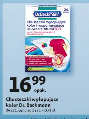 Auchan Chusteczki wyłapujące kolor i wspomagające usuwanie brudu Dr. Beckmann oferta