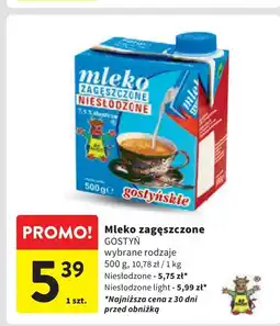 Intermarche Mleko zagęszczone niesłodzone light Gostyń oferta