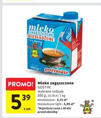 Intermarche Mleko zagęszczone niesłodzone light Gostyń oferta