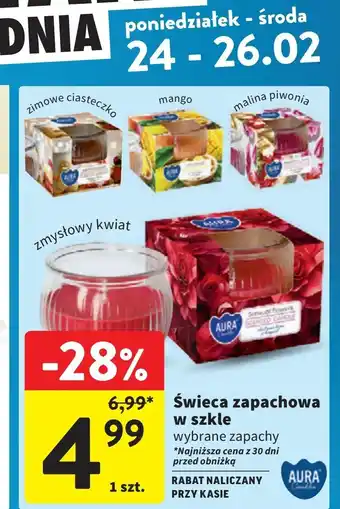 Intermarche Świeca w szkle Aura oferta