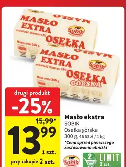 Intermarche Masło osełka Sobik oferta