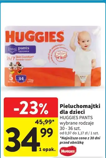 Intermarche Pieluchomajtki 5 Huggies Pants Jumbo oferta