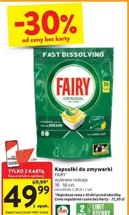 Intermarche Tabletki do zmywarek lemon Fairy All In 1 oferta