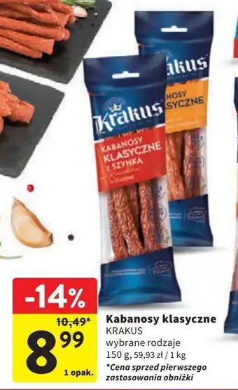 Intermarche Kabanosy wieprzowo-drobiowe Krakus Animex oferta