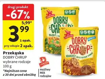 Intermarche Krakersy obficie posypane ziarnami sezamu lnu i chia Lajkonik Dobry Chrup oferta