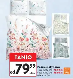 Intermarche Komplet pościeli z bawełny satynowej 160 x 200 + 2 70 80 cm Faro oferta