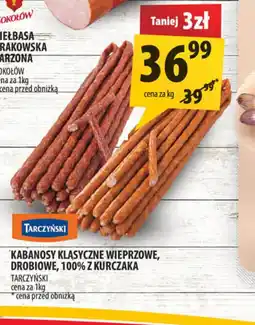 Arhelan Kabanosy klasyczne wieprzowe, drobiowe, 100% z kurczaka oferta