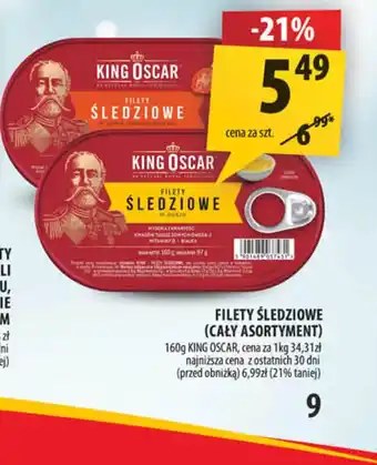 Arhelan Filety śledziowe King Oscar (cały asortyment) oferta