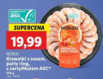 Lidl Krewetki vannamei w pierścieniu z sosek słodko-pikantnym Norso oferta