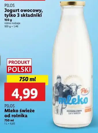 Lidl Mleko prosto od rolnika Pilos oferta