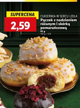 Lidl Pączek z nadzieniem różanym i skórą pomarańczową Cukiernia Lidla oferta