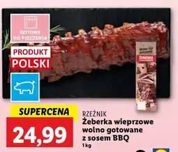 Lidl Żeberka wieprzowe wolno gotowane z sosem bbq Rzeźnik Codzienna Dostawa oferta