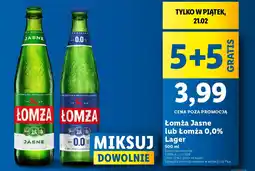 Lidl Łomża Jasne lub Łomża 0,0% Lager oferta