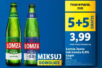 Lidl Łomża Jasne lub Łomża 0,0% Lager oferta