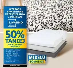 Lidl Bawełniane prześcieradła z dżerseju livarno home oferta