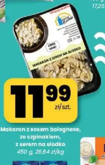 EMMA market Makaron z sosem bolońese, ze szpinakiem i serem na słodko oferta