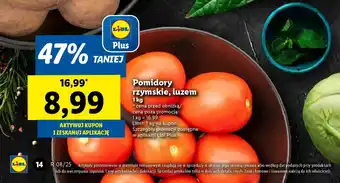 Lidl Pomidory rzymskie, luzem oferta