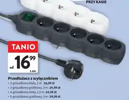 Intermarche Przedłużacz z wyłącznikiem 5 gniazda dł. 3m grafitowy oferta