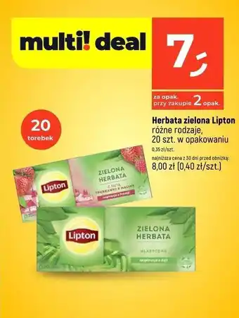 Dealz Herbata z nutą truskawki i maliny Lipton Green Tea oferta