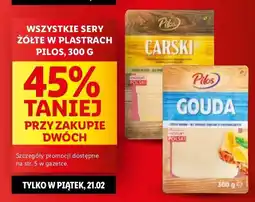 Lidl Ser gouda plastry Pilos oferta