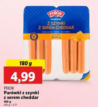 Lidl Parówki z szynki serem cheddar Pikok oferta