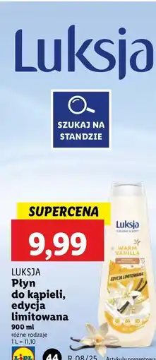 Lidl Płyn do kąpieli warm vanilla Luksja Creamy & Soft oferta