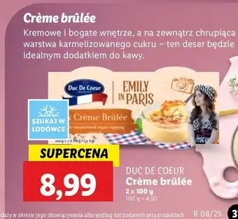 Lidl Deser mleczny ze śmietaną creme brulee Duc De Coeur oferta