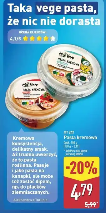 ALDI Pasta kremowa kanapkowa ze szczypiorkiem My Vay oferta