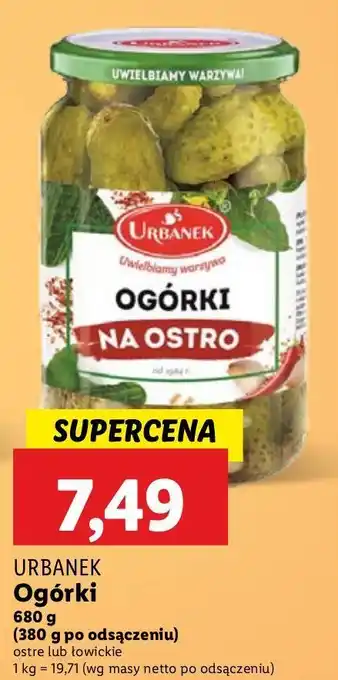 Lidl Ogórki na ostro Urbanek oferta