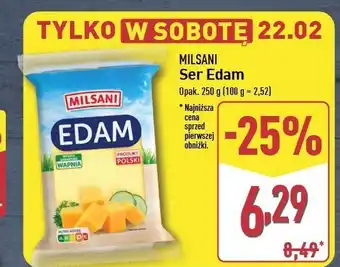 ALDI Ser edam w kawałku Milsani oferta