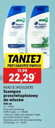 Lidl Szampon menthol fresh Head&Shoulders oferta