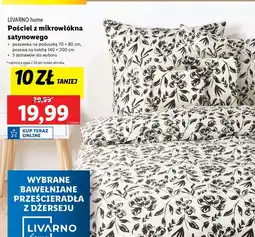 Lidl Pościel z mikrowłókna satynowego 140 x 200 cm + 70 80 Livarno Home oferta