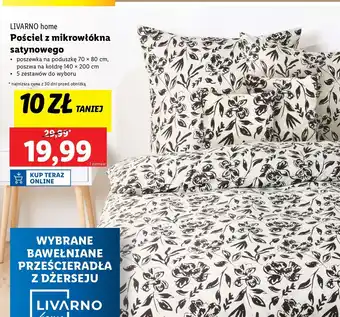 Lidl Pościel z mikrowłókna satynowego 140 x 200 cm + 70 80 Livarno Home oferta