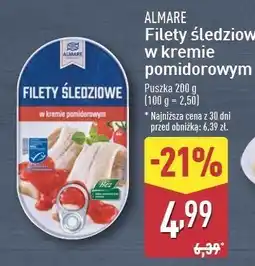 ALDI Filety śledziowe w kremie pomidorowym Almare oferta