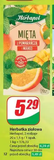 Dino Herbata mięta z pomarańczą i mango Herbapol oferta