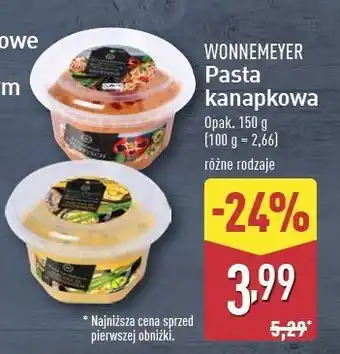 ALDI Pasta jajeczna z mozzarellą i pomidorami Wonnemeyer Feinkost oferta