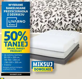 Lidl Prześcieradło z bawełną renforce gumką 180-200 x 200 cm Livarno Home oferta