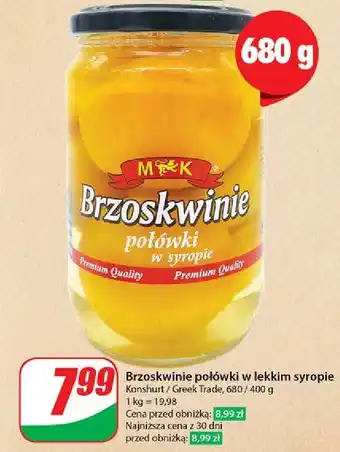 Dino Brzoskwinie połówki w lekkim syropie M&K oferta