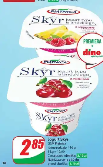 Dino Jogurt typu islandzkiego ananas i malina Piątnica Skyr oferta