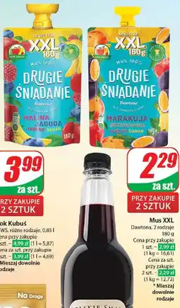 Dino Mus marakuja-brzoskwinia-banan-jabłko Drugie Śniadanie oferta