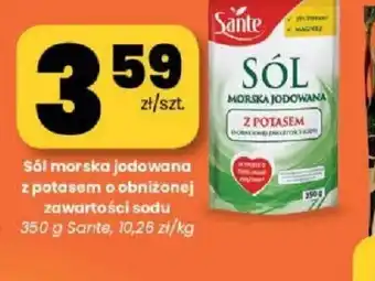 EMMA market Sól morska jodowana z potasem o obniżonej zawartości sodu Sante oferta