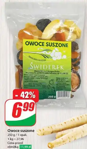 Dino Owoce suszone Świderek oferta