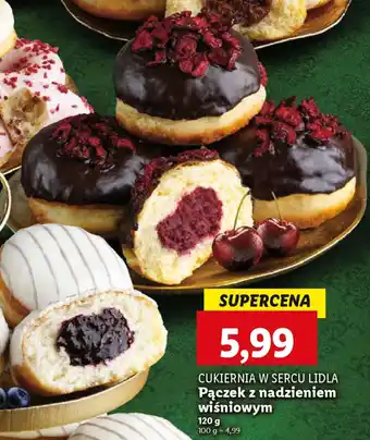 Lidl Cukiernia w sercu lidla pączek z nadzieniem wiśniowym oferta